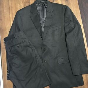 Chaps Men’s 2 Pc. Suit—Black pinstriped—Size 42R